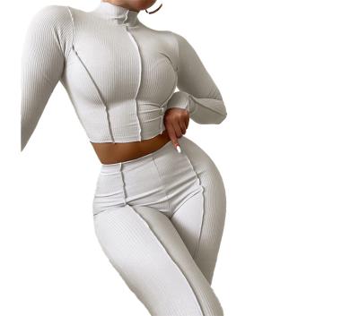 China 2021 breathable new turtle neck hoodie unique nylon suit and high quality women's sportswear high waist gaiters for sale