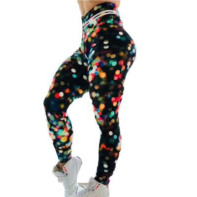 China Breathable Hip Raise High Waist Pleated Casual Gaiters Pants Shaping Panty 2021 Popular Digital Printing Women 100% Nylon Yoga Pants for sale