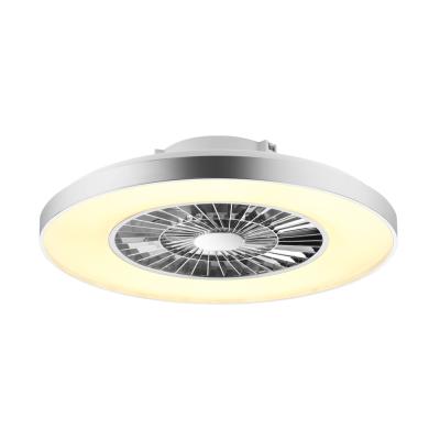 China Wholesale 220V Modern Remote Control Starlight Cover Chrome Plated Luxury LED Ceiling Fan With Light For Decoration for sale