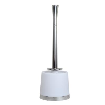 China Durable Stainless Steel Hygienic Handle Bathroom Toilet Bowl Brush And Stand Set for sale