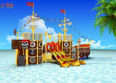 China Indoor Water Park Pool Water Slide Colorful Pirate Ship Heat Resistant Material for sale