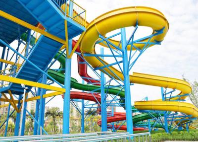 China Colorful Commercial Spiral Water Slide / Theme Park Water Slide 1 Year Warranty for sale