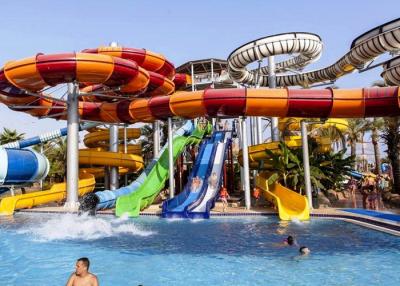 China Amusement Fiberglass Enclosed Spiral Slide Aqua Park Equipment For Playing for sale