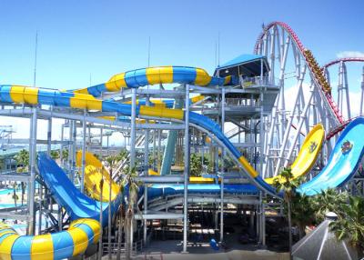 China Plattform-Höhe der Wasser-Park-Ausrüstungs-Fiberglas-Wasserrutsche-9-18M mit Swimmingpool zu verkaufen