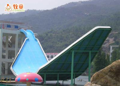 China Large Fiberglass Water Slide With 12 - Meter High Platform Down for sale