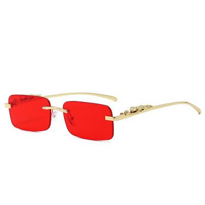 China Latest design top quality sunglasses china women designer Frameless snipping wholesale sunglasses brand for sale