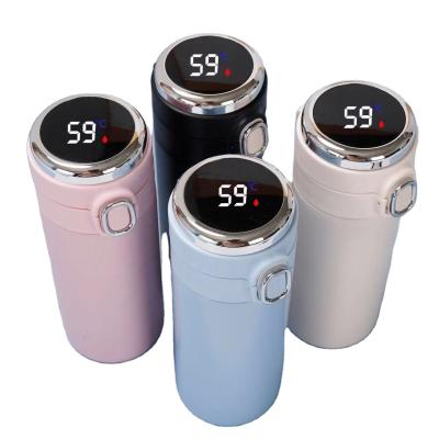 China 304 Stainless Steel Bounce Smart Airless Bottle PORTABLE Thermostatic Water Cups For Kids Temperature Control Travel Mug for sale