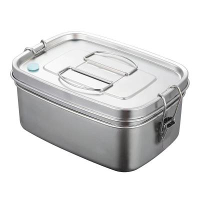 China 304 Stainless Steel Lock Lunch Box Sustainable Leakproof Food Storage Container for sale