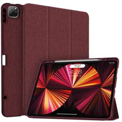 China For iPad Pro 12.9 Inch PU Leather Covers Flip Stand Pen Slot Tablet Case For iPad Pro for sale