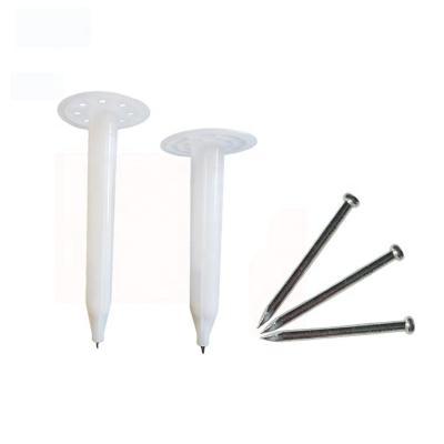 China New HDPE Zinc Plating Insulation Shooting Nail With Plastic Frame Concrete Nails For Exterior Wall for sale