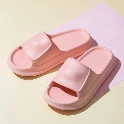 China Fashion Trend Designer Women Men Summer Anti-skid Thick Thick Single Slippers Sandals Slippers Pure Color Empty EVA Indoor Slippers for sale