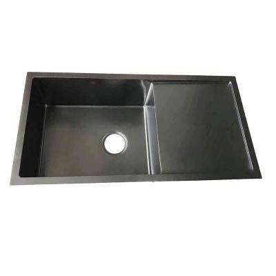 China Kitchen Sink 1.2mm Faucet 304 Black Nano Sink Undermount Double Bowl Ready Made Handmade Double Bowl 8456 for sale