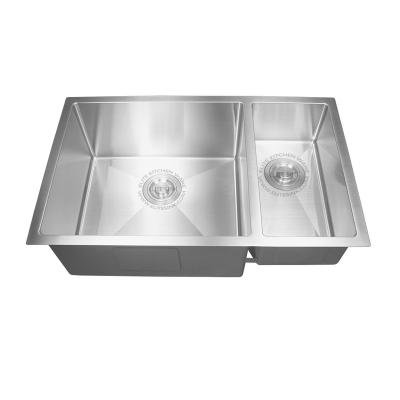 China Without Faucet Factory Price 304 Double Sink 304 Double Sink Handmade 8020 Uneven Custom Sink for sale