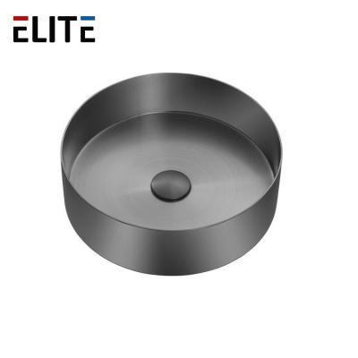 China Without Faucet New Round Nano Black 304 Stainless Steel Sink 3mm Sink 350mm Diameter for sale