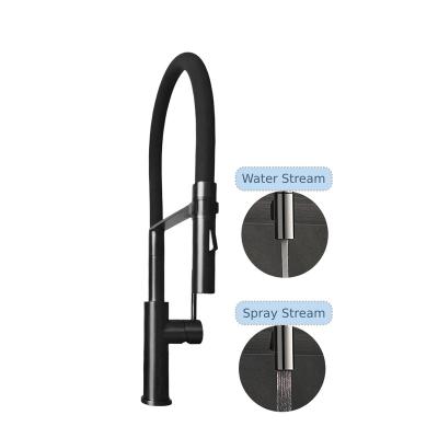 China Pull Out Style High Quality Commercial Faucet Arc Spray Spring Ceramic Cartridge Stainless Steel Pre-Rinse Pull Down Spray Kitchen Faucet for sale