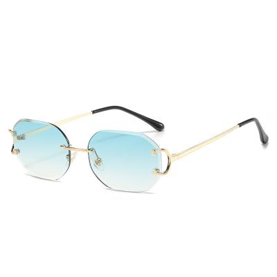 China Round fashion GWTNN OEM Gafas De Sol Sin Montura Designer High Quality Rimless Sunglasses for sale