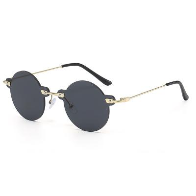 China UV400 GWTNN OEM Gafas De Sol Redondas Shades 2023 Small Women Man Trendy Frameless for sale