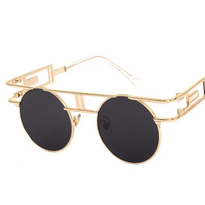 China Fashion Sunglasses GWTNN ODM Oculos De Sol Men Women Metal UV400 Steampunk Mirrored Round Sunglasses for sale