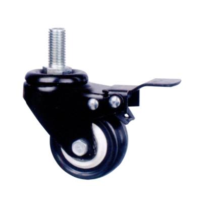 China M10 M12 M12 Modern Black Metal Stem 40mm 50mm Fork 63mm Swivel Brake Wheel Industrial Caster for sale