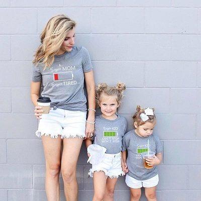 China Viable Family Matching Clothes Look Daddy and Me Mommy Mama Mom T-shirt Outfits Son Daughter Outfits Mother Father Baby Boy Girl Dresses for sale