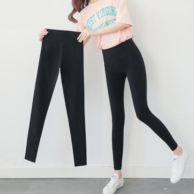 China Women's High Waist Women's Stretch Pants Breathable Elastic Skinny Pants Black Nine Pants Leg Tights Yoga Gaiters for sale