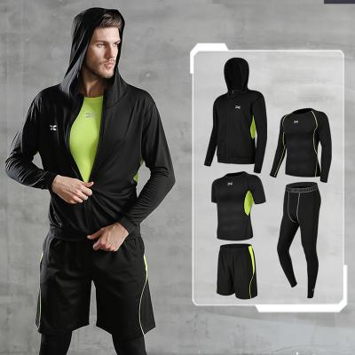 China 5PCS Fitness Breathable Seamless Breathable Sportswear Workout Apparel Jogging Workout Apparel Rank Quick Dry Men's Sports Suits for sale