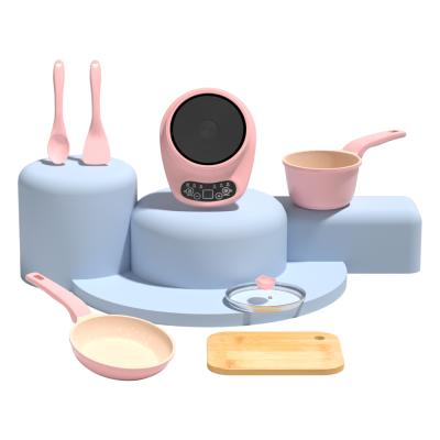 China Portable Children's Toys Pretend Home Play Kitchen Toy DIY Mini Kitchen Toys Real Cooking Set For Kids 7 Pcs Set for sale