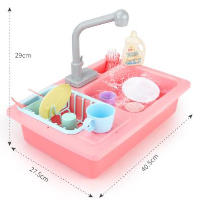 China Plastic Kids Electric Playing Toy Dishwasher with Running Water Kitchen Toys for Boys Girls Gifts for sale