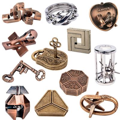 China DIY TOY Puzzle Metal Intelligent Brain IQ Mind Brain Teaser Puzzle Game Cast Wire Metal for Kids and Adult for sale