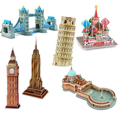 China DIY TOY Famous Structure Magic 3D Puzzle Paper Mold Riddle Puzzle Child for sale