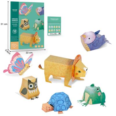 China Christmas Gift Child Education DIY Art and Craft Paper Puzzle Paper Cardboard Folding 3D Origami Paper Animal Toy for sale