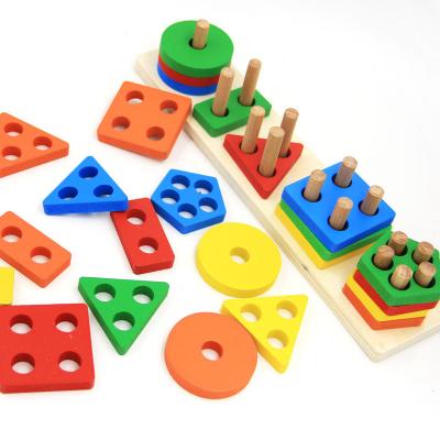 China Construction Toy Hot Sale Educational Building Blocks Wooden Toys Building Stacking Blocks Building for sale