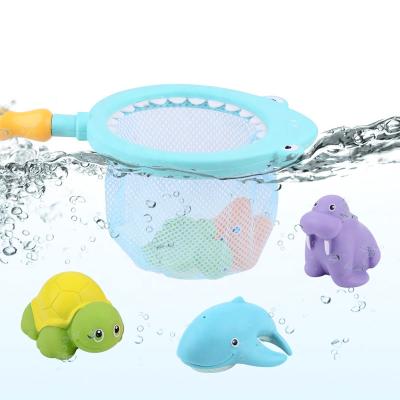 China Silicone Water Spray Bath Toy Discoloration Animal Shark Water Floating Toy Fishing Game for sale