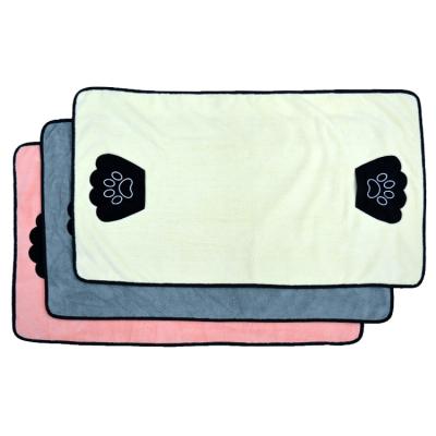 China Pets Custom Personal Super Soft Absorbent Paw Embroidered Microfiber Pet Towels for sale