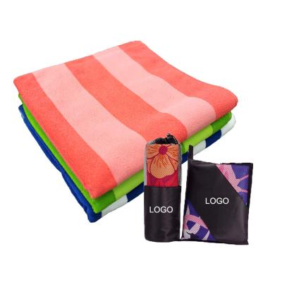 China Wholesale Disposable Microfiber Quick Dry Beach Towel Printed Logo Microfiber Towel For Beach Custom Made for sale