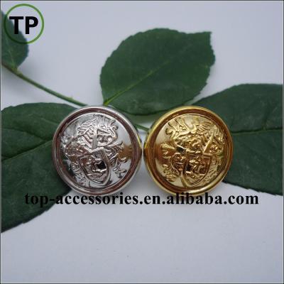 China Dry cleaning ABS gold rim plastic lions designed half button ball button for garment for sale