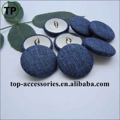 China Dry Cleaning Round Metal Combo Cloth Covered Button With Leg For Overcoat for sale