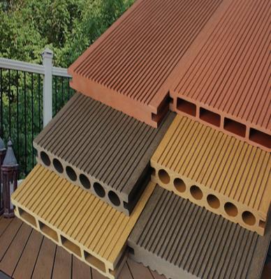 China Traditional custom 146*23mm 3d embossed wood plastic composite exterior wpc flooring panel wood substrate 3m length for sale