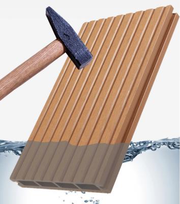 China Traditional exterior wood plastic floor co-extrusion deep-pressed wpc wood artificial wood grain plastic fence for sale