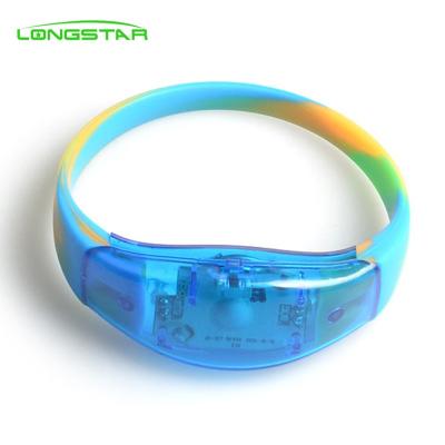 China Sound Trigger Wristband / Motion Sensor Led Wristband Glow Bracelets Flashlight Sound Activated Sound Wristband With Flashing LED for sale