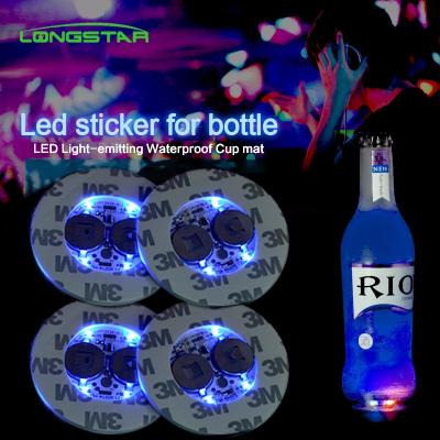 China OEM Party Weddings Nightclub Party Bottle LED Stickers Colorful Champagne Waterproof Luminous Adhesive Sticker Colorful Wine Glowing for sale