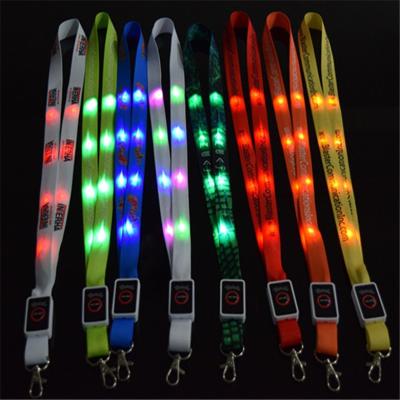 China Nylon Newcomer Nylon Concert Dedicated Lanyard Light Up In The LED Dark Nylon Lanyard for sale