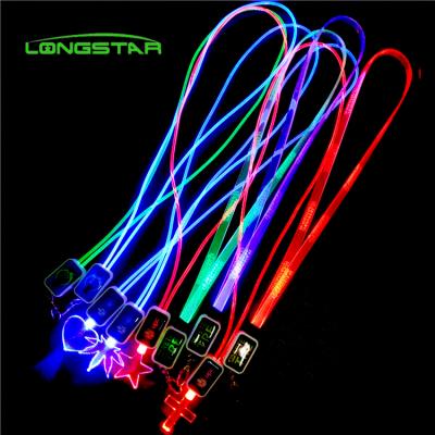 China LED Shows Quick Flash Lanyard Flashing Neck Strap Lanyard Wholesale Necklace for sale