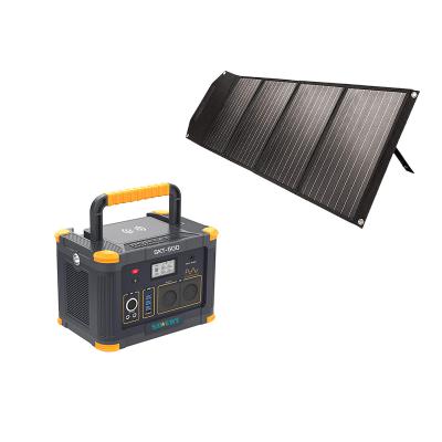 China Wireless Charging 300w 500w Portable Power Station Outdoor Power Supply Emergency Station Solar Panel Wireless Charming generator With Led Light for sale