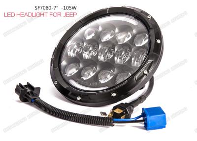 China OSRAM LED Chip Jeep LED Headlights 105W Hi / Lo Beam 6000K With Turn / DRL for sale