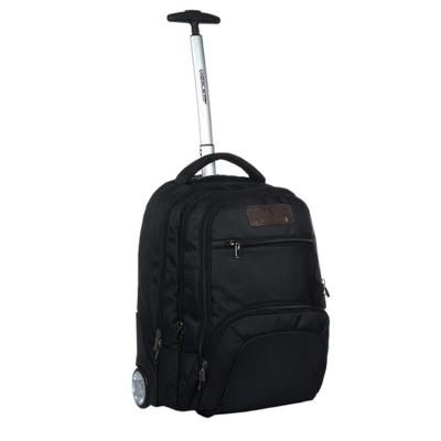 China Wholesale Black Men's Trolley Laptop Bag 2-in-1 Trolley Laptop Bag Notebook Backpack Wheeled Bag for sale