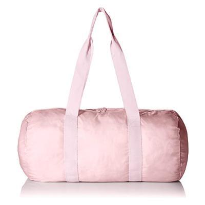 China Custom foldable pink duffel bag weekend travel bag women pink waterproof packable overnight duffel bag girls for sale