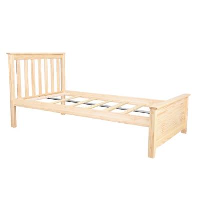 China Soft Bed Solid Wood Bed Frame Solid Wood Twin-Size Bed Natural Color Kids Bed for sale