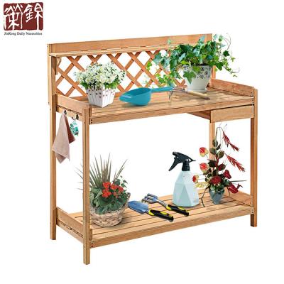 China Garden Planter Solid Wood Garden Potting Benches Planting Table and Outdoor Gardening Potting Building Workstation for sale