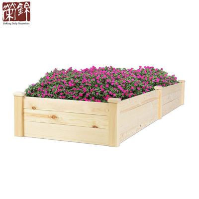 China Garden Set Wooden Tall Rectangular Planter Kit Box Outdoor Patio Backyard Garden Bed Planter Vegetable Flower for sale